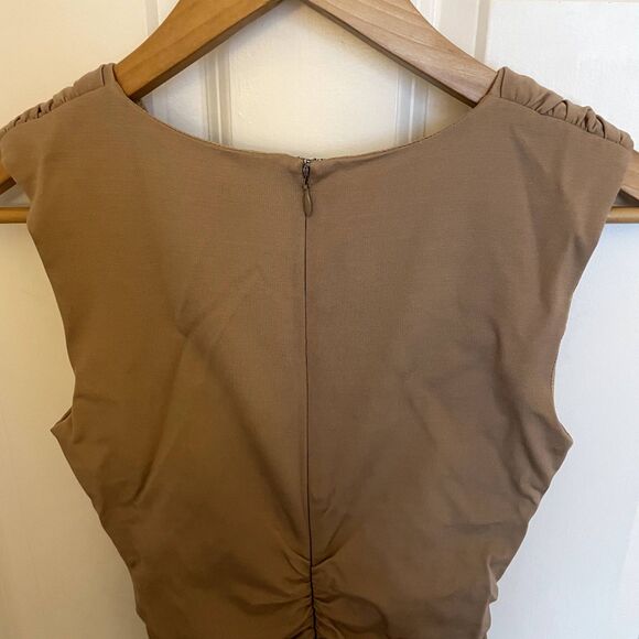 Reiss Tan Cocktail Dress Tan Tie Sz 0 - Picture 7 of 9